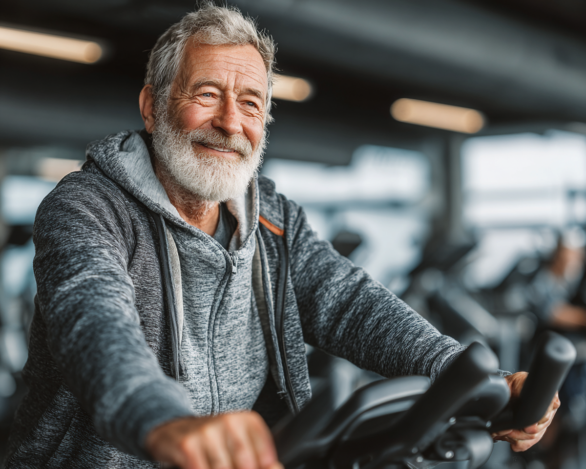 Активні люди займаються фітнесом з використанням сучасних технологій